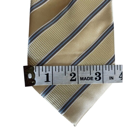 Donald Trump Signature Collection Necktie 100% Silk Yellow Blue Gold Stripe Tie - Picture 12 of 14